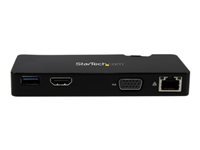 Bild von STARTECH.COM USB 3.0 Universal Laptop Mini Dockingstation mit HDMI oder VGA, Gigabit Ethernet, USB 3.0