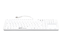 Bild von GETT GCQ CleanType Prime Panel+ USB Silikon Tastatur zum Einbau desinfizierbar  wasserdicht IP65 beleuchtet weiss 109 Tasten (DE)