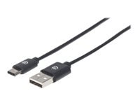 Bild von MANHATTAN USB C-Kabel 2.0 schwarz 0,5m Typ C-Stecker auf Typ A-Stecker 480 Mbit/s