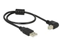 Bild von DELOCK Kabel USB 2.0 A Stecker > USB 2.0 B Stecker 90 G gewinkelt unten 0,5 m schwarz