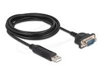 Bild von DELOCK USB RS-232 Adapter USB 2.0 zu D-Sub 9 Stecker mit Muttern kompaktem seriellen Steckergehäuse 1,8m