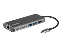 Bild von STARTECH.COM USB-C Multiport Adapter - 2x USB 3.0 / HDMI / SD / Gigabit Ethernet - mit Stromversorgung (USB PD) - USB C Dock