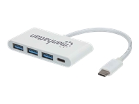 MANHATTAN USB 3.1 Gen 1 Type-C Hub, USB Type-C Male to 3x Type-A Ports Female and One Type-C Power-D