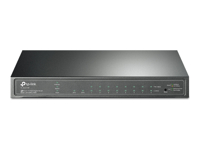 TP-LINK 10-Port Gigabit PoE+ Switch 8 Gigabit PoE+ Ports 1 Gigabit RJ45 Ports and 1 Gigabit SFP Slots 802.3at/af 63W PoE Power