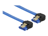 Bild von DELOCK Kabel SATA 6 Gb/s Buchse unten gewinkelt > SATA Buchse unten gewinkelt 50cm blau mit Goldclips