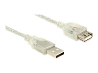 Bild von DELOCK Verlängerungskabel USB 2.0 Typ-A Stecker > USB 2.0 Typ-A Buchse 1 m transparent