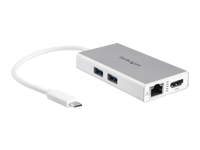 Bild von STARTECH.COM USB-C Multiport Adapter für Laptops - PD - 4K HDMI - GbE - USB 3.0 - Silber & Weiss - Portabler USB-C Adapter
