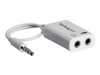 Bild von STARTECH.COM 3,5mm Klinke Audio Y-Kabel - 4 pol. auf 3 pol. Headset Adapter für Headsets mit Kopfhörer / Microphone Stecker - Weiss