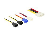 Bild von DELOCK Kabel Stromversorgung Molex 4 Pin Stecker > 4 x 2 Pin Lüfter 12 V / 7 V / 5 V 20 cm