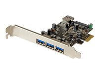 Bild von STARTECH.COM 4 Port PCI Express USB 3.0 Karte - 4-fach PCIe USB 3.0 Schnittstellenkarte - 3 Externe und 1 Interner Anschluss