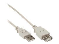 Bild von INLINE USB 2.0 Verlaengerung Stecker/Buchse Typ A beige/grau 0,5m