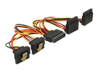 Bild von DELOCK Kabel SATA 15 Pin Strom Stecker mit Einrastfunktion > SATA 15 Pin Strom Buchse 2 x unten / 2 x oben 15 cm