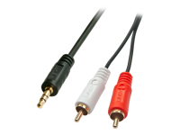 Bild von LINDY Premium Audio-Adapterkabel 10m 2x RCA (Cinch) Stecker an 3,5mm Klinkenstecker