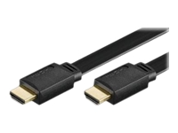 Bild von TECHLY HDMI High Speed Flachkabel mit Ethernet 1,5m schwarz Anschluesse Stecker A auf Stecker A vergoldete Steckverbinder