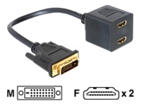 Bild von DELOCK Adapter DVI 25 Stecker zu 2x HDMI Buchse