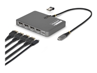 Bild von STARTECH.COM USB-C zu 4-Monitor Workstation Adapter 4K 60Hz DisplayPort 140W PD Passthrough USB fur Tastatur und Maus TAA