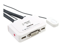 Bild von INLINE KVM Switch 2-fach DVI-D  USB mit Audio und integrierten Kabelsaetzen 0,9m weiss