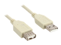 Bild von INLINE USB 2.0 Verlaengerung Stecker/Buchse Typ A beige/grau 1,8m