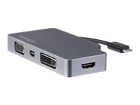 Bild von STARTECH.COM USB-C Video Adapter Multiport - Space Grau - 4-in-1 USB-C auf VGA DVI HDMI oder mDP Display Adapter - 4K