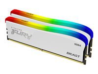 Bild von KINGSTON 32GB 3600MT/s DDR4 CL18 DIMM Kit of 2 FURY Beast White RGB SE