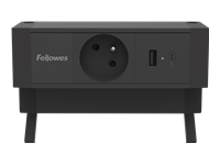 FELLOWES Power Desk Up 2.0 1x 230V 1x USB A+C Charger FR Black