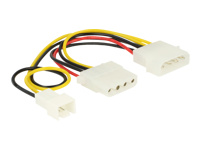 Bild von DELOCK Kabel Power Molex 4 Pin St > 1x Molex 4 Pin Bu+ 1x 3 Pin St Lüfter