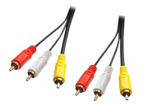 Bild von LINDY Audio-Videokabel 3xRCA Male / 3x RCA Male  1m vergoldet