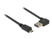 Bild von DELOCK Kabel EASY-USB 2.0 Typ-A Stecker gewinkelt links / rechts > EASY-USB 2.0 Typ Micro-B Stecker schwarz 0,5 m