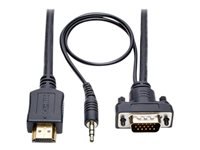 Bild von EATON TRIPPLITE HDMI to VGA + Audio Active Adapter Cable HDMI to Low-Profile HD15 + 3,5mm M/M 6ft. 1,8m