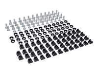 EATON TRIPPLITE Rack Enclosure Square Hole Hardware 12-24 Screws & Washers 50PC Rack mounting kit, Black