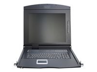 Bild von DIGITUS Modulare Konsole mit 43,2cm 17Zoll TFT 16 Port KVM & Touchpad UK Tastatur RAL 9005 - schwarz