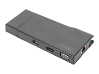 Bild von DIGITUS Universal Docking Station USB 3.0 7-Port Travel 2x Video 2x USB 3.0 RJ45 2x Card Reader