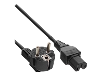 Bild von INLINE Netzkabel Schukostecker gewinkelt auf Warmgeraetestecker C15 schwarz 2m