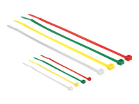 Bild von DELOCK Kabelbinder farbig 200 Stk L100 x B2.5 mm + L200 x B3.6 mm