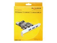 Bild von DELOCK PCIe USB 3.0 3x extern 1x intern LP SATA Power VIA