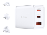 D-LINK 65W GaN Charger 2 USB-C ports 1 USB-A port Simultaneous Charging of 3 devices Fast charging