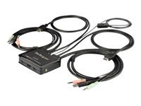Bild von STARTECH.COM 2 Port HDMI KVM Switch mit 1,2m Kabeln - Betriebssystemunabhängig - Unterstützung für 3,5-mm Audio - USB 4K 60Hz