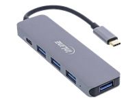 Bild von INLINE USB 3.2 Typ-C Multi Hub 4x USB-A 5Gbs USB Typ-C Data PD 87W OTG Metallgehäuse