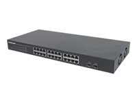 Bild von INTELLINET 24-Port Gigabit Ethernet Switch mit 2 SFP-Ports 24 x 10/100/1000 Mbit/s RJ45-Ports + 2 x SFP IEEE 802.3az  48,26cm 19 Zol