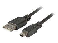 Bild von EFB USB2.0 Anschlusskabel Typ A Stecker auf Mini B Stecker 5 polig Classic Schwarz  1,8m