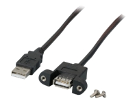 Bild von EFB USB2.0 Verlängerungskabel A-A St.-Einbaubuchse 3.0m schwarz Classic