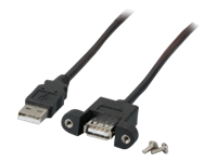 Bild von EFB USB2.0 Verlaengerungskabel A-A M-F Panel Typ 1.0 m schwarz Classic