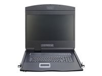 Bild von DIGITUS Modulare Konsole mit 48,3cm 19Zoll TFT 8 Port KVM & Touchpad ES Tastatur RAL 9005 - schwarz