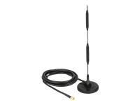 Bild von DELOCK LTE Antenne SMA Stecker 5dBi starr omnidirektional mit magnetischem Standfus und Anschlusskabel (RG-58, 3 m) outdoor schwarz