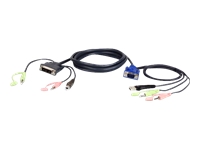 Bild von ATEN 2L-7DX2U ATEN 2L-7DX2U 1,8M USB VGA to DVI-I KVM Cable with Audio