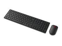 LENOVO Pro Combo 6000 Keyboard and mouse set wireless 2.4 GHz Bluetooth 5.3 AZERTY French eclipse black brown box (FR)