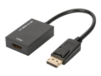 Bild von ASSMANN DisplayPort Adapterkabel DP - HDMI Typ A St/Bu 0,2m m/Sicherung HDMI Ver. 2.0 aktiv CE gold sw