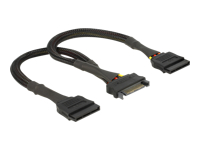 Bild von DELOCK Kabel Power SATA 15pin Bu > 2 x SATA 15pin St HDD 25cm (Geflecht)