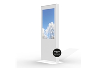 HI-ND Stand totem for flat panel standard 3 mm HC plexi white screen size 43inch floor-standing