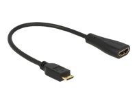 Bild von DELOCK Adapterkabel mini HDMI-C Stecker > HDMI-A Buchse High Speed with Ethernet 23cm